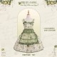 Mademoiselle Pearl Four Leaf Clover and Lime Blouse Apron Overdress JSK and Ops(Reservation/2 Colours/Full Payment Without Shipping)